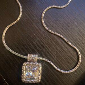 Regina Silver Necklace with Crystal Pendant